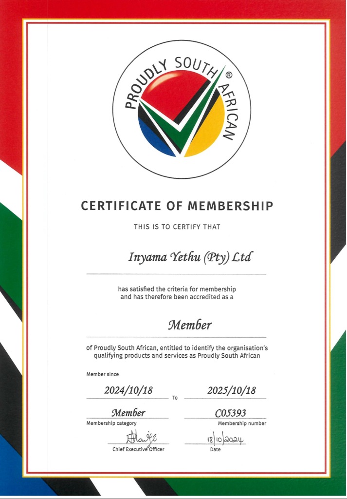 Proudly South African Certificate
