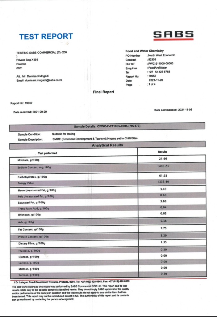 SABS Compliance Report 2
