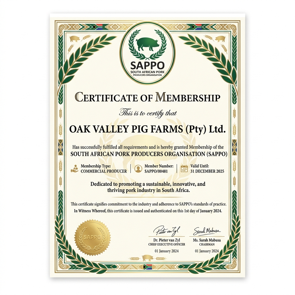 SAPPO Membership Certificate