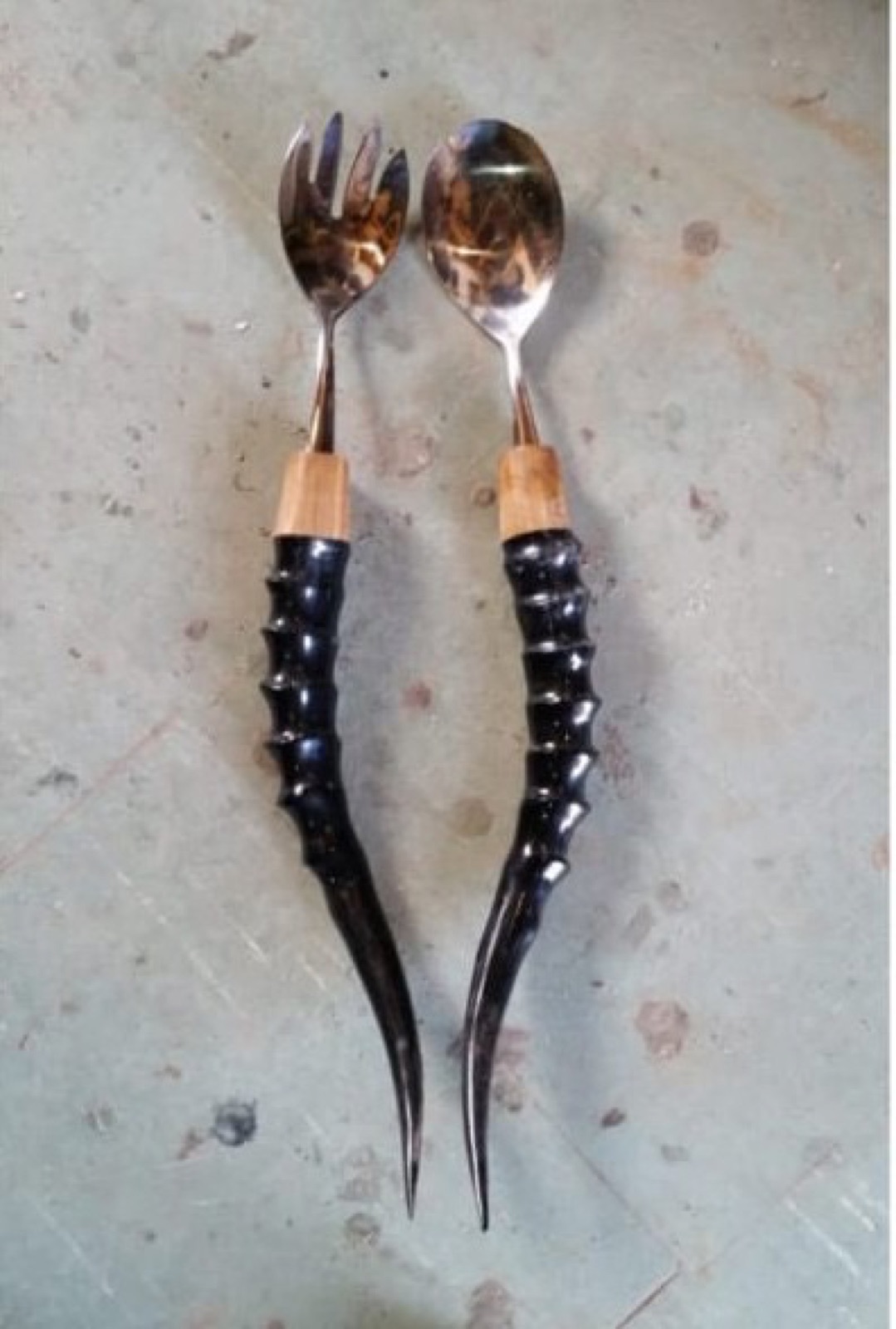Bespoke Horn Salad Servers